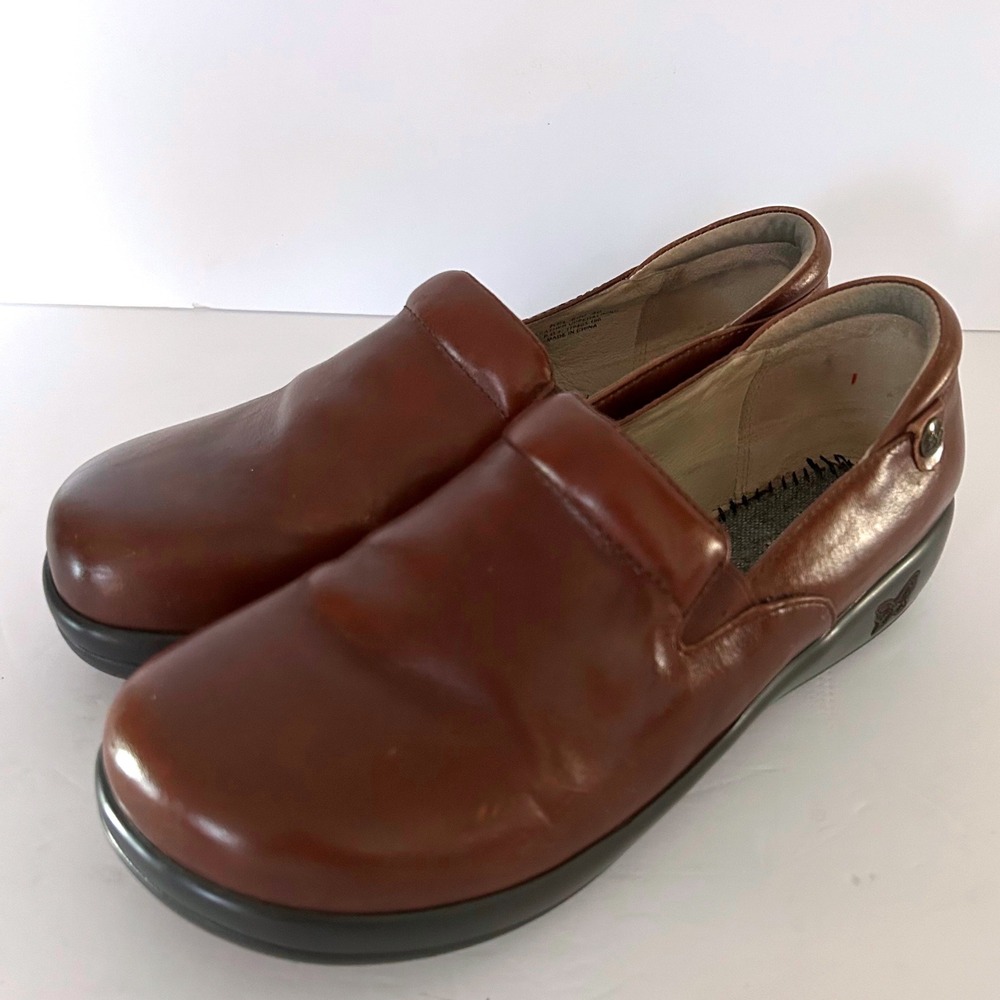 Alegria Keli Clogs Women 40 US 9.5 Brown Leather Nursing‎ Work Slip On Comfort